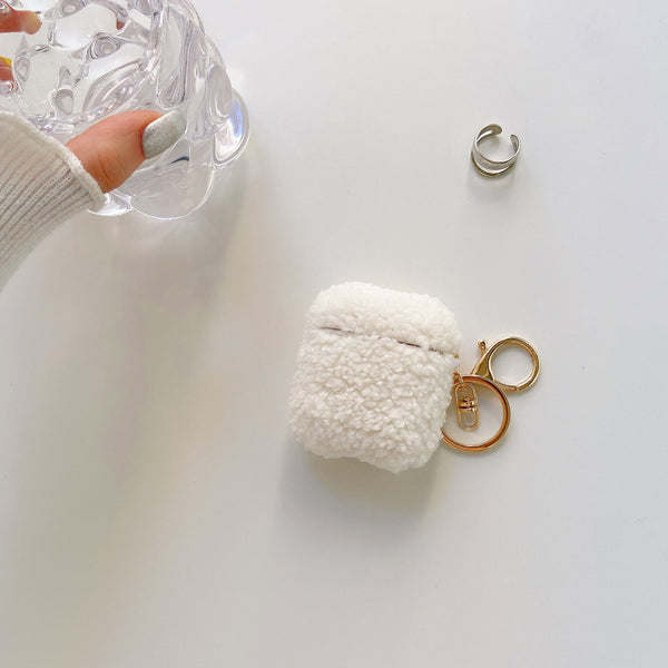 Soft Teddy Textured Simple Airpod Case | Aesthetic | Bouclé