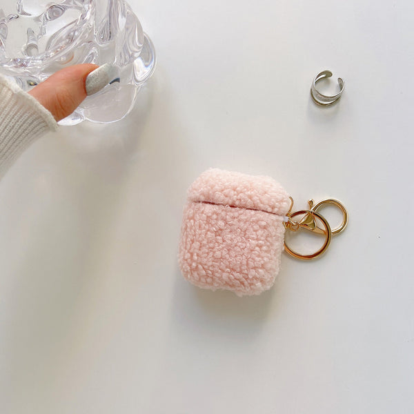 Soft Teddy Textured Simple Airpod Case | Aesthetic | Bouclé